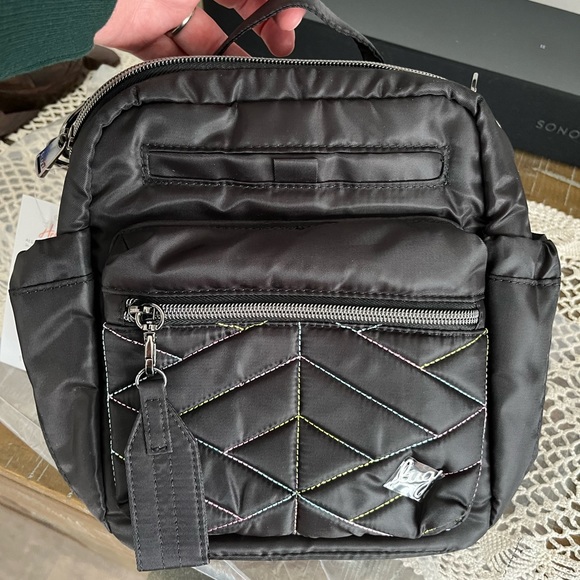 lug Handbags - NWT Lug Alpine crossbody purse black with rainbow stitch